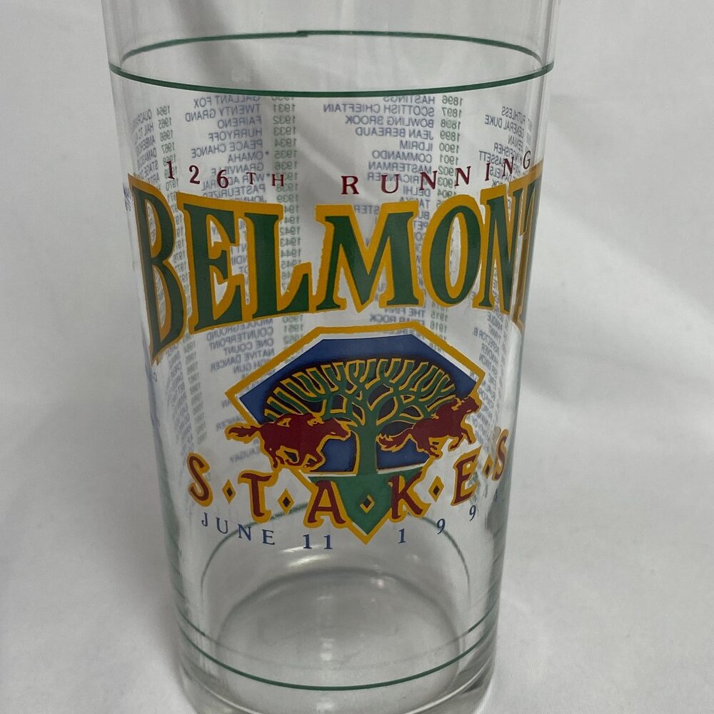 VNTG Belmont Stakes 1994 Saratoga Spgs Official Commem Mint Julep Glass NEW